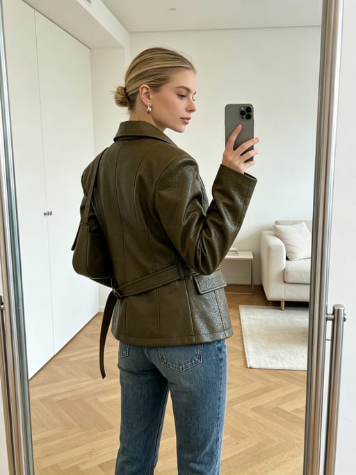 Veste blazer effet cuir texturé — vue 3