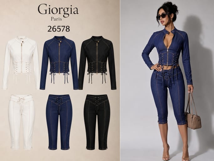 Ensemble avec laçage — Réf. 26578 — Prévente — Grossiste GIORGIA paris