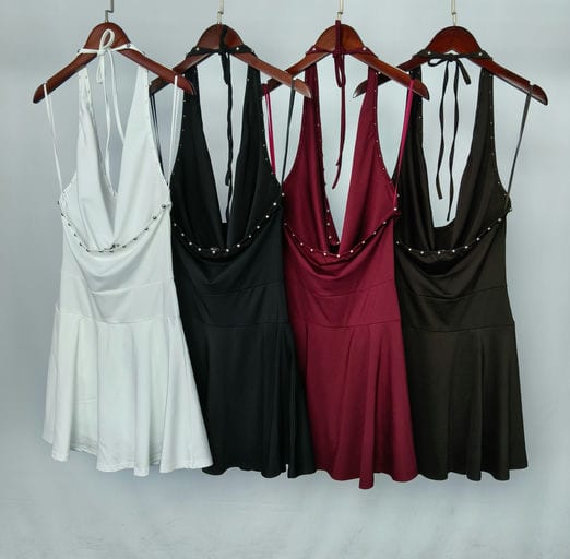 Mini Robe Halter Studs — vue 3