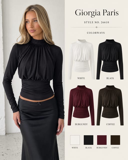 Top drapé — Réf. 26610 — Prévente — Grossiste GIORGIA paris