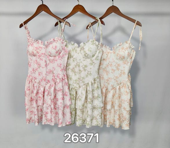 Robe bustier florale à volants — vue 3