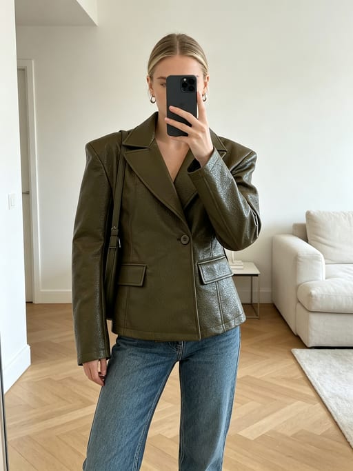 Veste blazer effet cuir texturé — vue 2