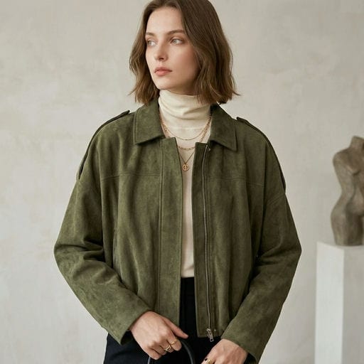 Veste Courte en Suédine — Urban Woman — Grossiste GIORGIA paris