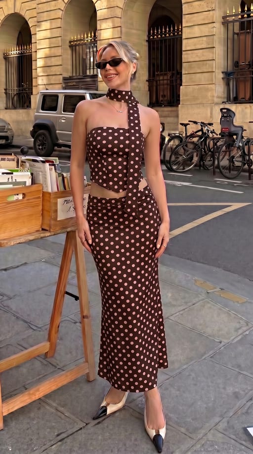 Robe Longue Pois Foulard Signature — vue 2