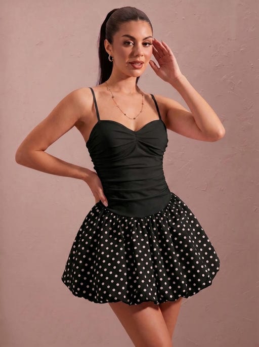 Robe babydoll à pois — vue 2