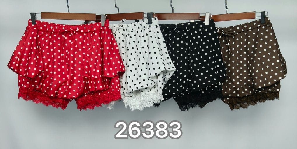 Short bouffant à pois et dentelle — vue 3
