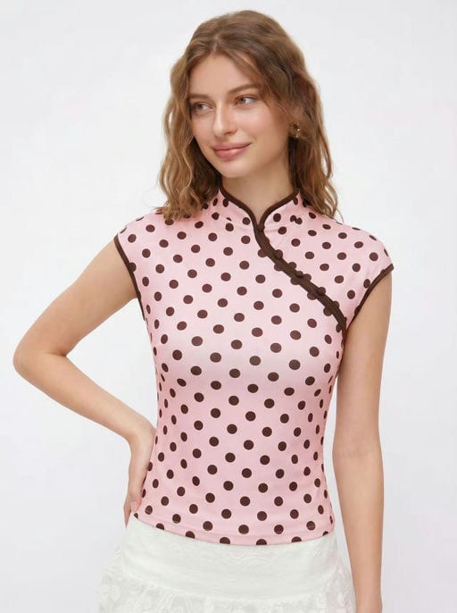 Top Pois – Col Mao Asymétrique — Urban Woman — Grossiste GIORGIA paris